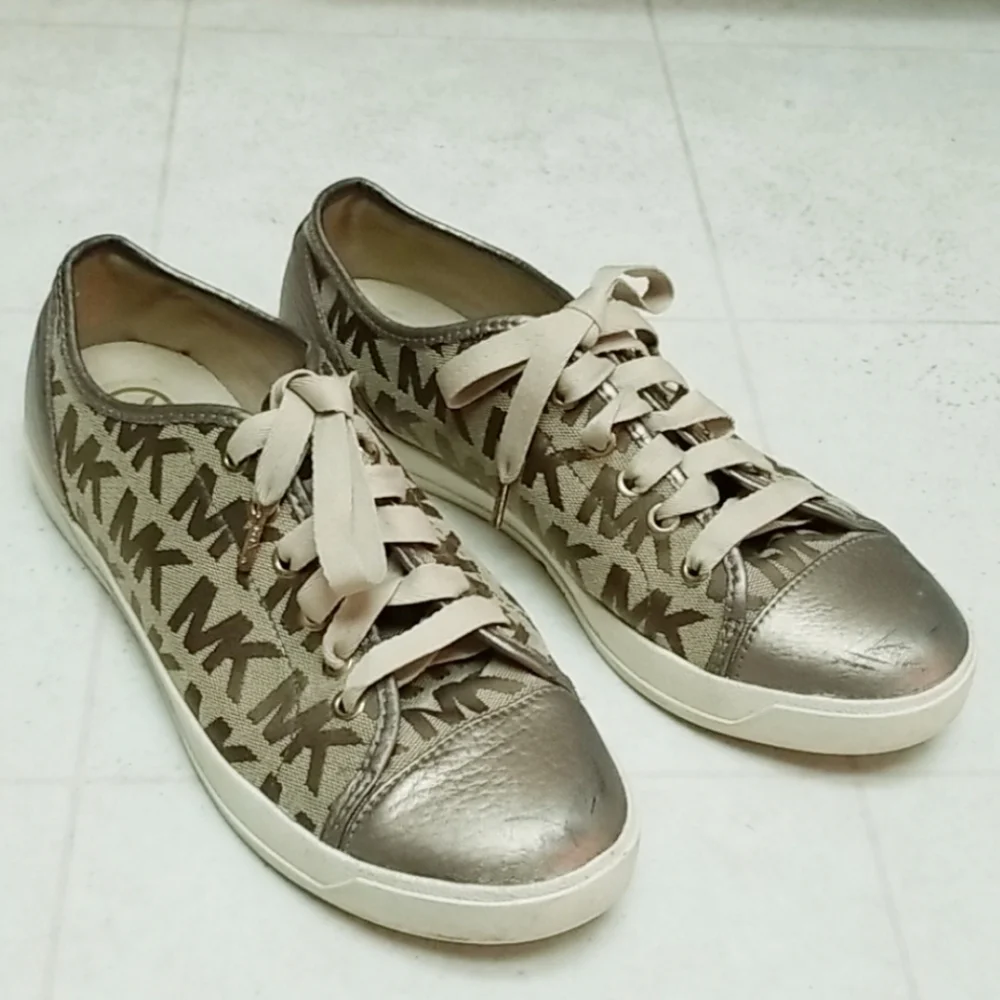 MICHAEL KORS city block sneakers gold toe cap